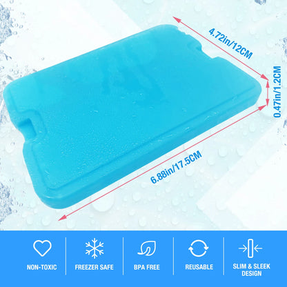 HomeTimes 4 Pack Reusable and Non-Toxic Cold Packs - Portable, Eco-Friendly for Lunch & Camping Trips, Leak-Proof, Colorful