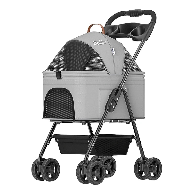 (Ready to Ship) Manufacture 4 Universal Wheels Cheap Convenient Pet Stroller for Puppy and Kitty Outdoor Walking Trolley