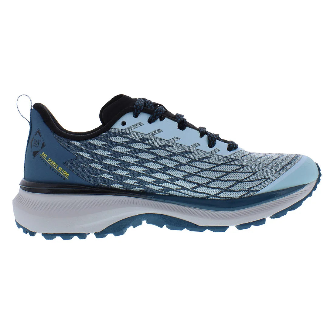 361 Taroko 3 Womens Lace-Up Cushioned EVA Midsole Rubber Outsole Trail Running Shoes Size 7.5 Blue Chunky