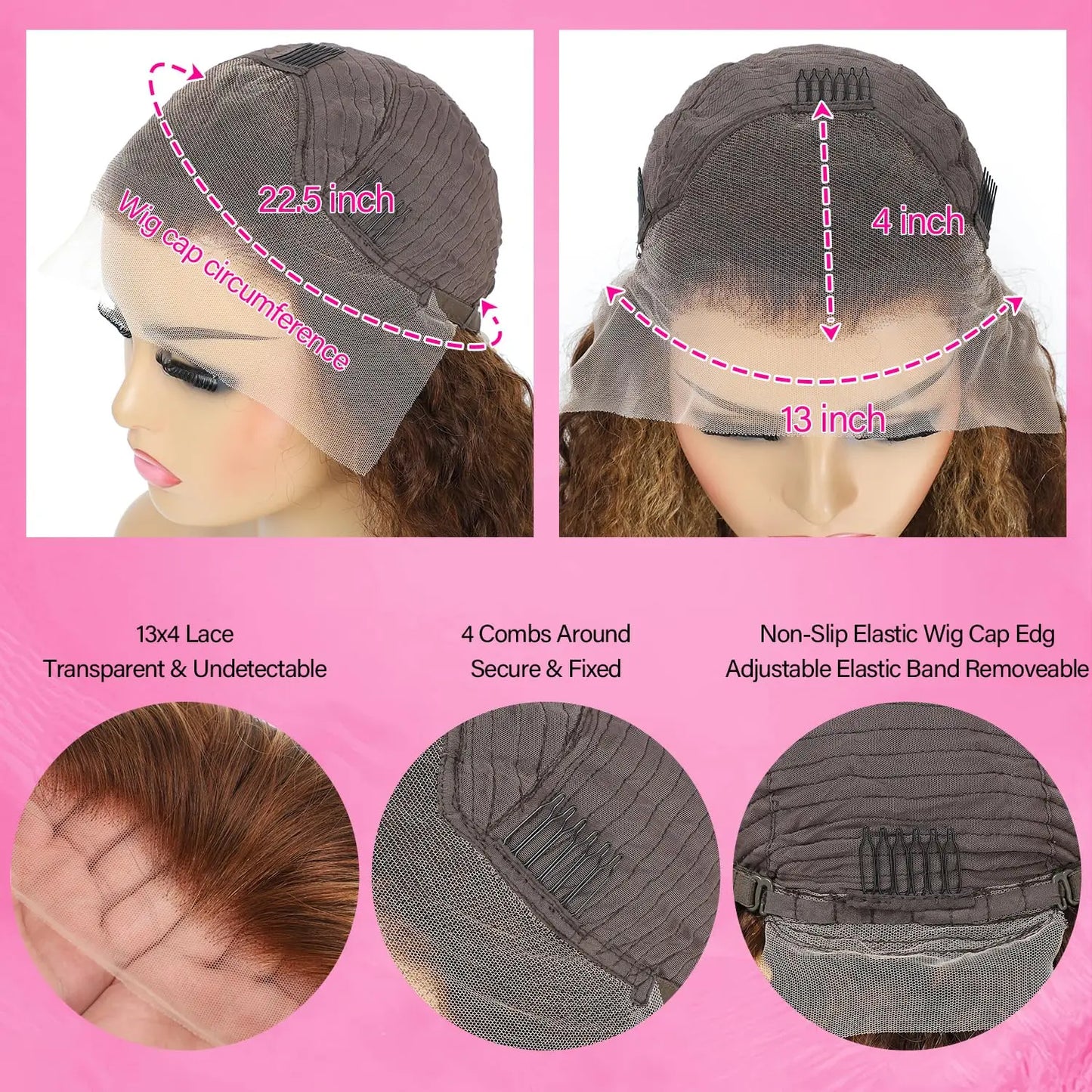 Raw Hair Deep Wave Curly 350 Orange Ginger 100% Human Hair Wig HD Glueless Lace Front Wig 13X4 Lace Frontal Wigs for Black Women