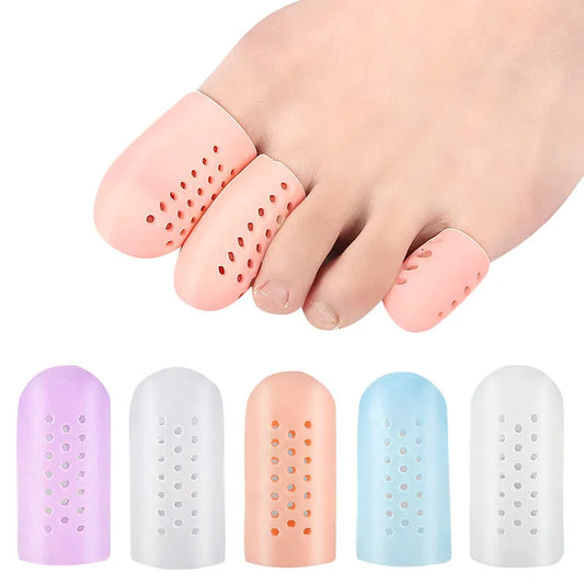 Toe Protector Breathable Gel Toe Cap Silicone Toe Cover Sleeves with Holes Provides Relief From Missing or Ingrown Toenails