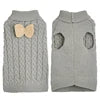 Classic Luxury Knitted Pet Dog Sweater Plain Pure Color with Cute Bow Knot 8 Animal Pattern Colors for Winter Season