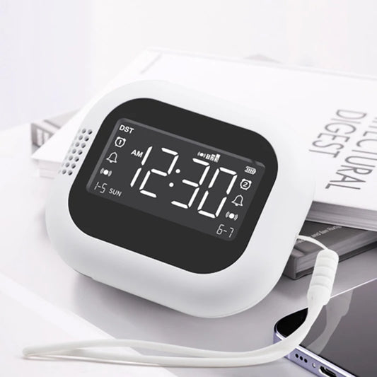 Modern LED Clock for Bedroom Analog/Digital Vibration Alarm with In/Out Wall Mount Electronic Movement