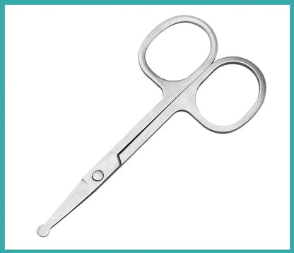 Nose Hair Scissors Mini Stainless Steel Round Head Beauty Trimmer Nose Hair Trimmer Portable Ergonomics Nose Hair Cutter