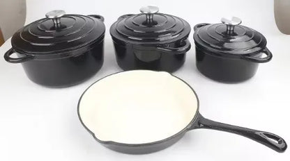 La Cocina 7 Piece Amazo  n Blue Cast Iron Enamel Cookware Set