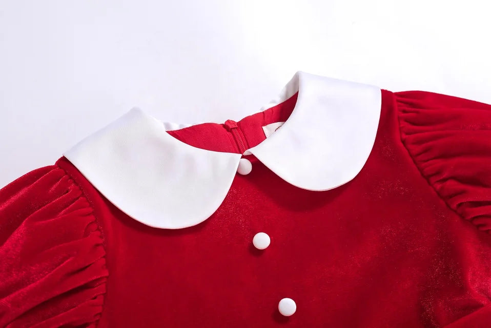 Pettigirl Dress for Kids Red Velvet Baby Summer Birthday Wedding Ceremony Children Princess Party Toddler Clothes Girls New