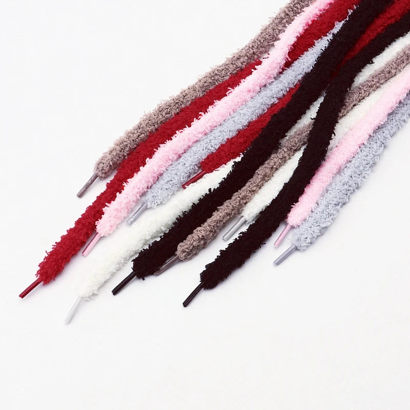 New 1cm Wide Round Plush Shoelace Sneakers Flat Shoes Casual Shoelaces 80cm/100cm/120cm/140cm/160cm Shoes Accessories