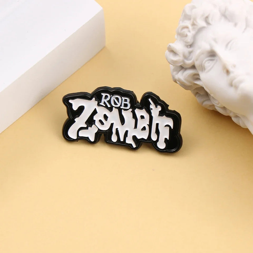 Shmik Funny Rock and Roll Band Enamel Pin Punk Letters Badge Album Collection Jewelry Gift for Music Fans