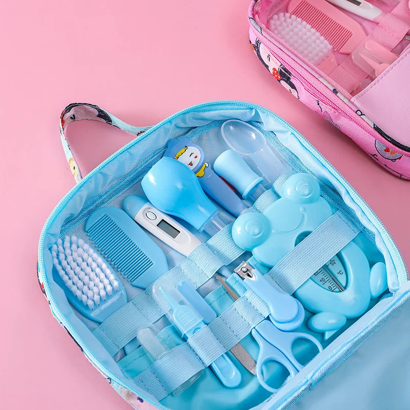Baby Care Bag Set New Born Baby Products Baby Nasal Aspirator Nail Clipper Thermometer 13 Piece Daily Cleaning Care
