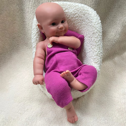 Smiling Face Soft Silicone Body Reborn Baby Girl Doll 50CM 20Inch Lifelike Toddler Doll for Gift Kids Toy