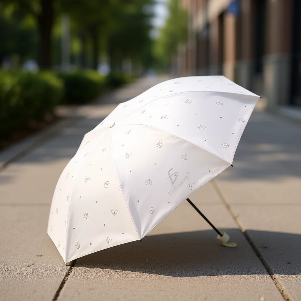 Elegate Folding Umbrella 97cm Nylon Manual Open Anti UV Minimalist Design For Travel Sunny And Rainy Use