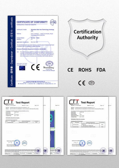 COPOZZ Professional Snorkeling Diving Mask Underwater Scuba Full Face Snorkel Mask Anti Fog Goggles for Adult Swimming Equipment