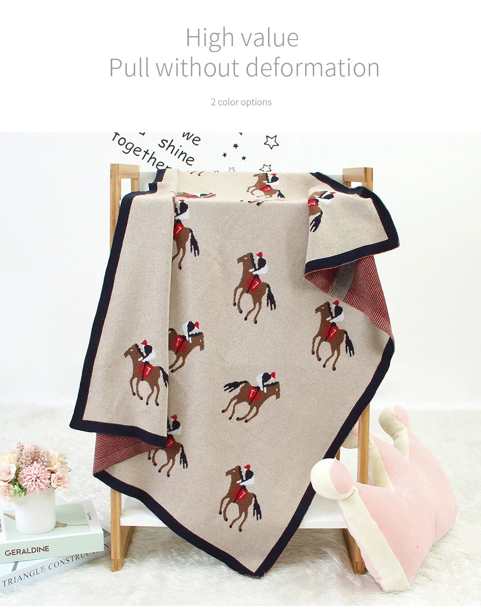 Baby Blankets Knitted Newborn Cute Cartoon Soft Warm Swaddle Kids Bath Towels 100*80cm Toddler Infantil Stroller Bedding Blanket