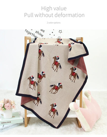 Baby Blankets Knitted Newborn Cute Cartoon Soft Warm Swaddle Kids Bath Towels 100*80cm Toddler Infantil Stroller Bedding Blanket