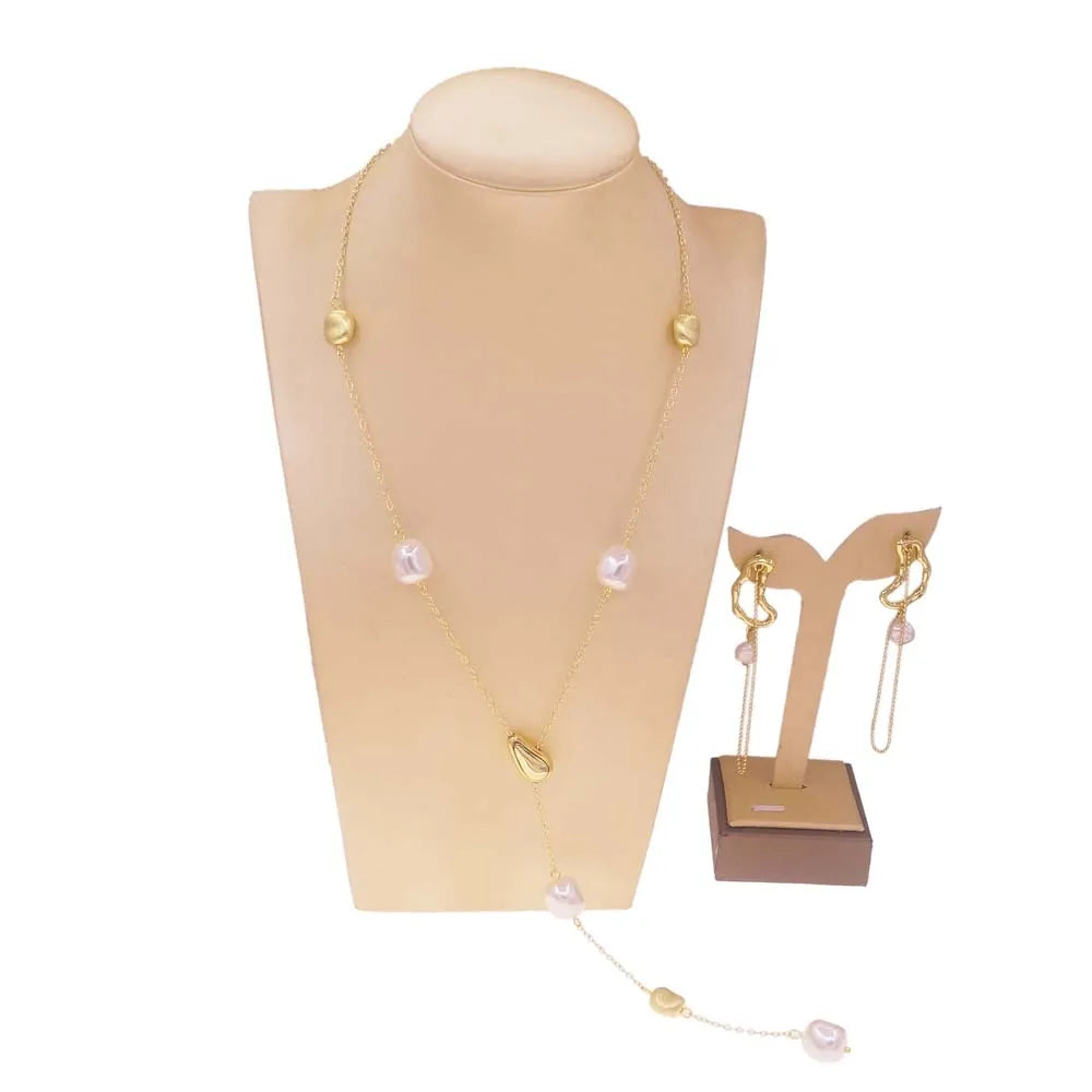 Zhuerrui Cheap African Gold Jewelry Sets Fashion Sweater Chain Jewelry Set Exquisite Women's Costume Accessories HV2301525