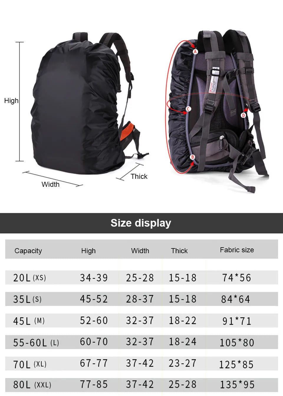 LOOGDEEL Practical Backpack Rain Shield Outdoor Camping Hiking Backpack Protective Cover Waterproof Dustproof Sun-protected Bag