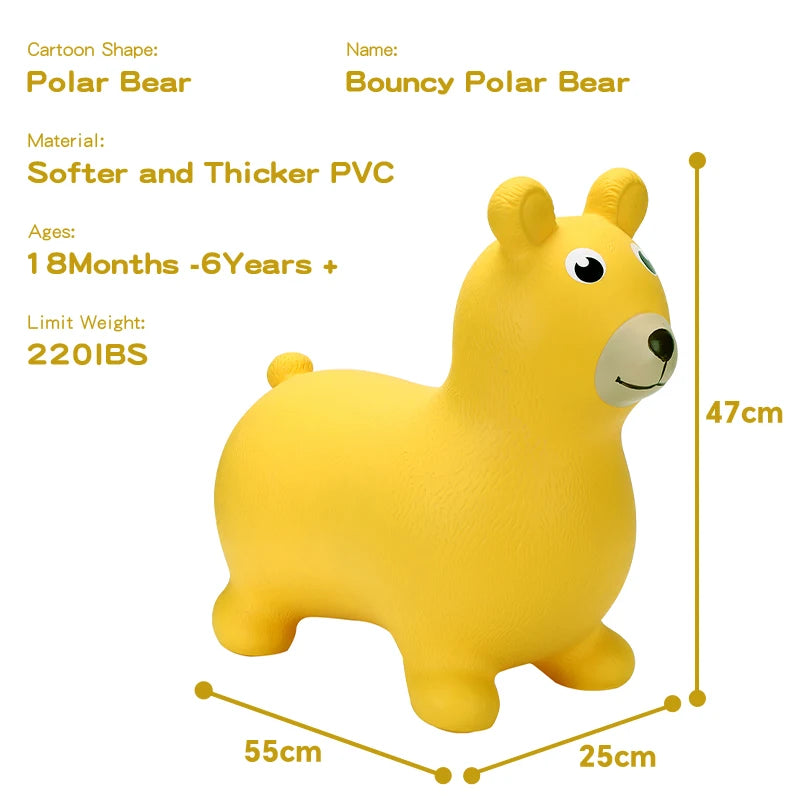 Animal Hopper Bear Inflatable Toy Horse Ride on Toy Animal Pvc Inflatable Hopper Horse Jumping Horse Baby Toddler Outdoor Toys