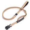 2in1 Car Leash for Medium Large Dogs Reflective Khaki Tactical Design Explosion Proof Frog Buckle Customizable Nylon Pet