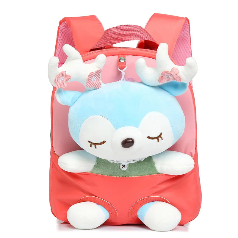 Cartoon Kids Detachable Backpack Schoolbag Plush Backpacks Deer Plush Custom Animal Elk Plush Backpack