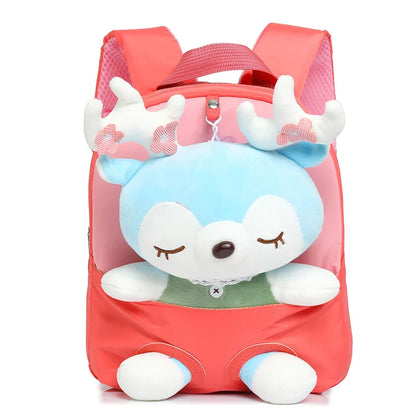 Cartoon Kids Detachable Backpack Schoolbag Plush Backpacks Deer Plush Custom Animal Elk Plush Backpack