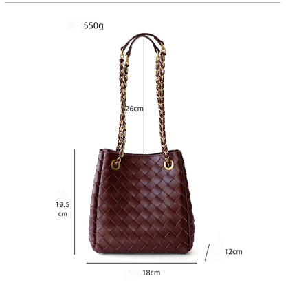 Women Bucket Hobo Bags Lady Underarm Shoulder Bag Crossbody Purse Genuine Leather Top-Handle Tote Handbag