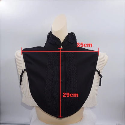 Fashion Detachable White Polyester Fake Collar Lace Decoration Floral Ruffled Stand Collar Water Soluble Women Accessory
