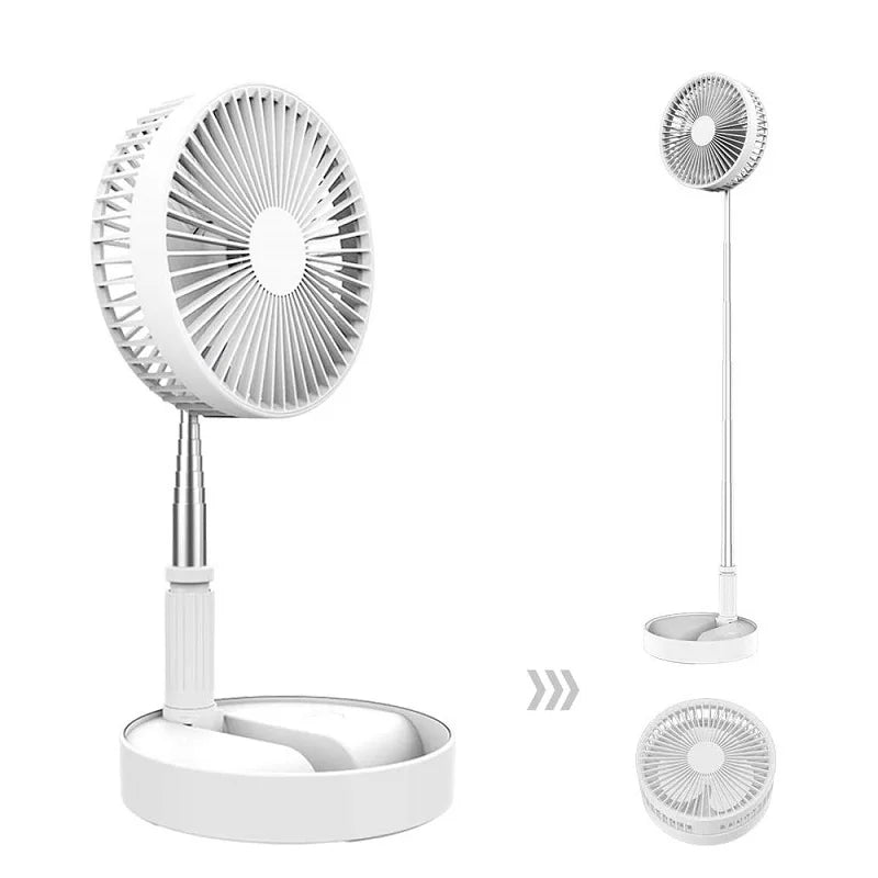 2024 Popular and Portable Usb Rechargeable Stand Folding Mini Fan Desktop Folding Fan