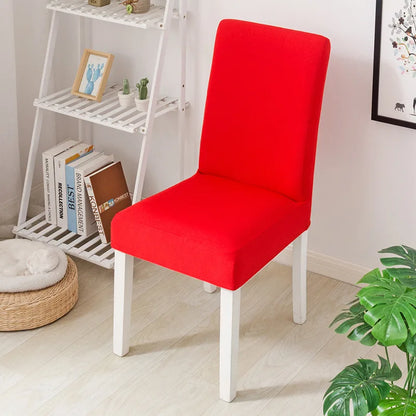 Simple Modern Household Dining Chair Slipcover Half-Pack Stretch Polyester Cover Wear-Resistant and Dustproof