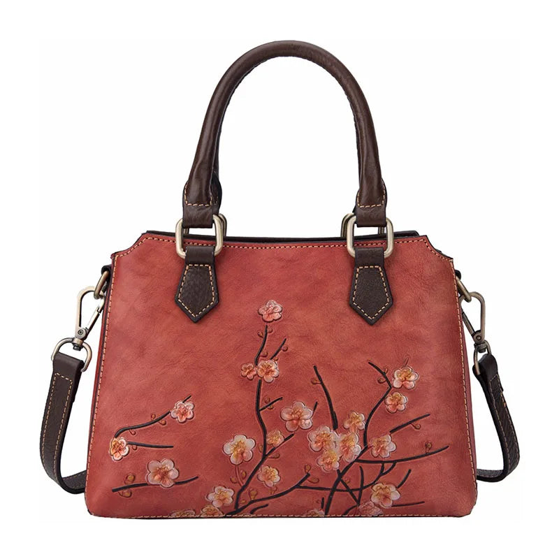 China Factory Wholesale Genuine Leather Handbags for Women Custom Bags Good Quality Embossed Pattern-for Summer Autumn Winter
