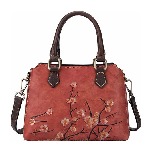 China Factory Wholesale Genuine Leather Handbags for Women Custom Bags Good Quality Embossed Pattern-for Summer Autumn Winter