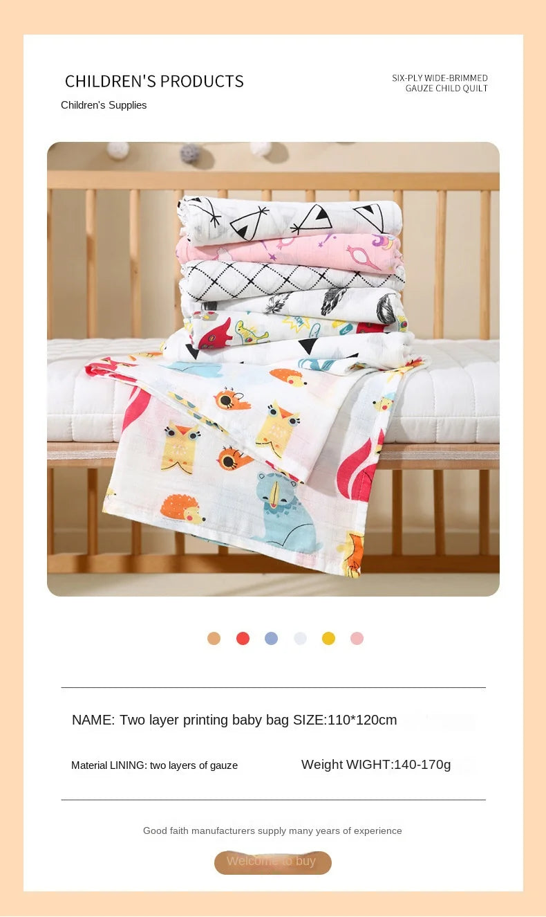 Low Price in Stock Double Layer  Bamboo Baby Newborn  Muslin Swaddle Adjustable Swaddle Baby Milestone Blanket for Sale