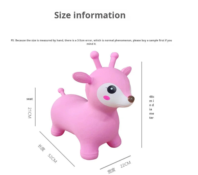 Fox Jumping Horse Pvc Inflatable Thickened Hopping Horse Children's Small Ride-On Toy for 2-4 Years Old