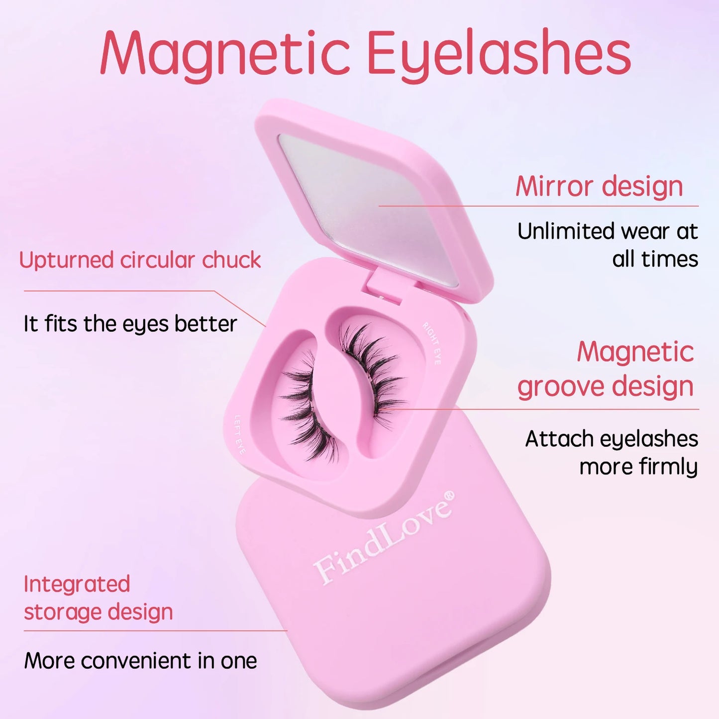 Magnetic Lashes Set Complete Natural Look Hypoallergenic Reusable Magnetic Eyeliner