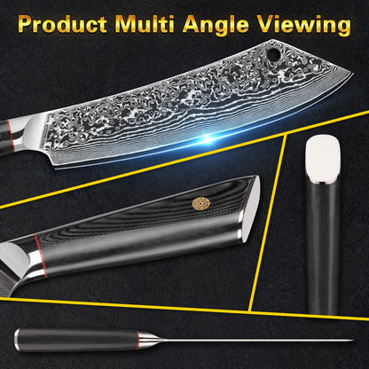 10% Off Custom Logo 67 Layers v Gold G10 Handle 9.5 Inch Damascus Camel Slaughter Knife with Magnet Gift Box