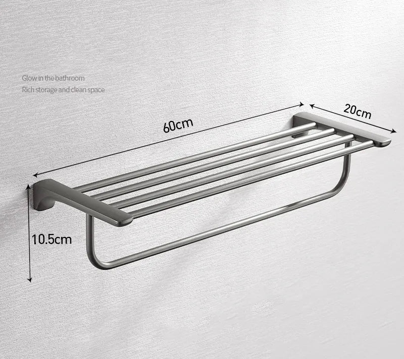 Gun Grey Bathroom Hardware Towel Bar Set Stainless Steel Bathroom Accessories Set