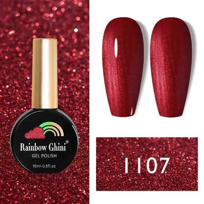 Rainbow Ghini 15ml HEMA TPO FREE Christmas Dark Red Wine Color Series Gel Nail Polish UV Nail Enamels Varnish Nail Supplies