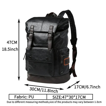 Fashion High Capacity Backpacks for Men PU  Antitheft Travel Backpack Mens Laptop Bags Business Backbag Student School Bag