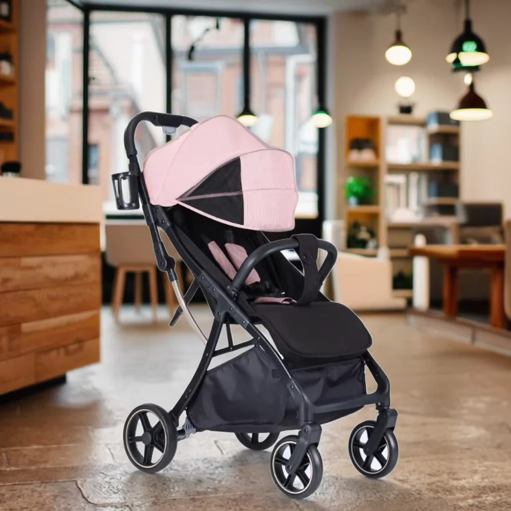 China Mall Baby Stroller Two-in-one Portable Lightweight Foldable Can Be Used Outdoors and in Cafes pink