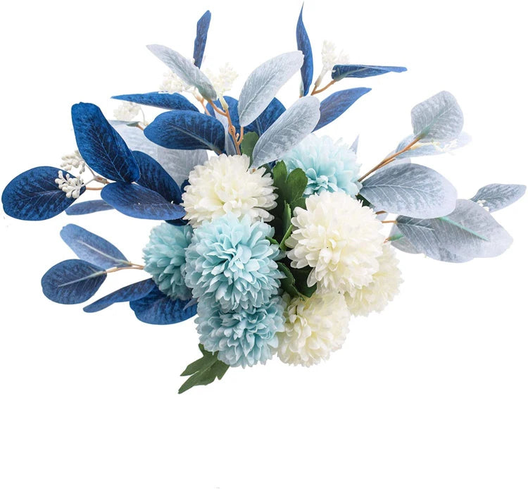 Artificial Silk Hydrangea Flowers with Ceramic Vase Nordic Style for Wedding Valentine's Day Home Decor
