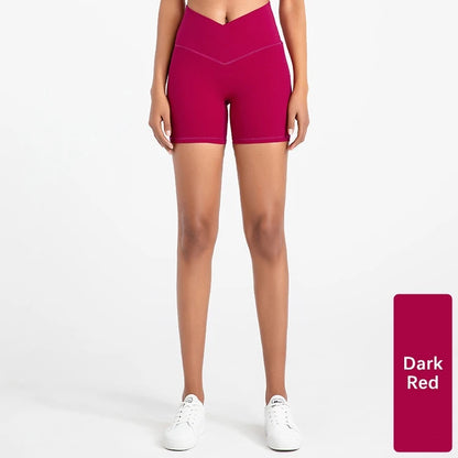 Xsunwing New Gymwear Clothing Fitness Workout Yoga Biker Shorts V Cut Waist Seamless Scrunch Butt Running Shorts Women WLQ2201