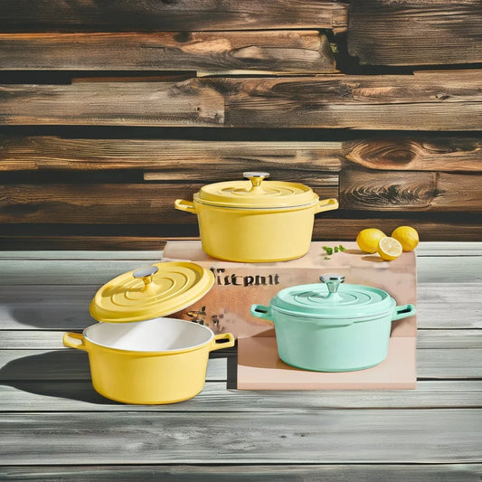 Enameled Cast Iron Dutch Oven 5QT Round Nonstick Pot with Lid, Stovetop & Oven Safe Cookware for Home Restaurant