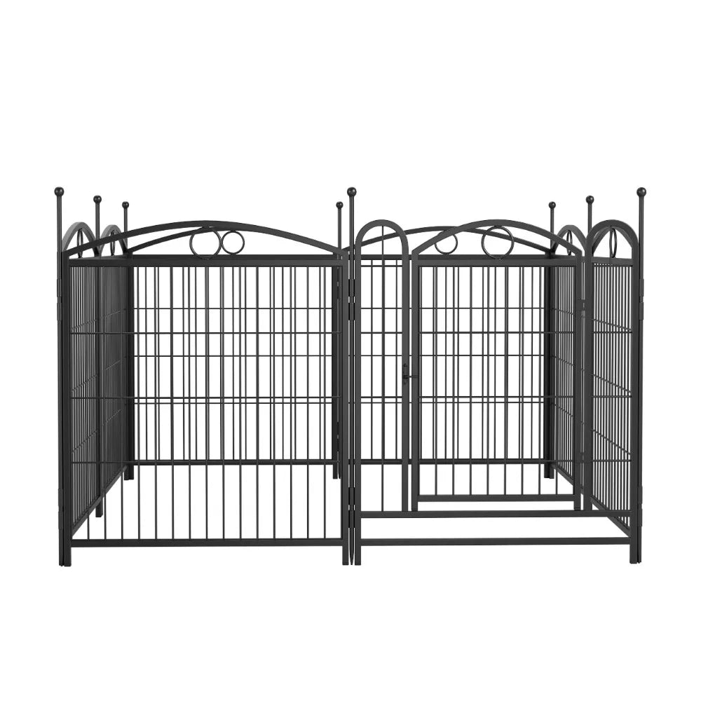 Dog Playpen Indoor 32 inch 8 Panels Metal Dog Pen Pet Dog Fence Outdoor Exercise Pen with Doors
