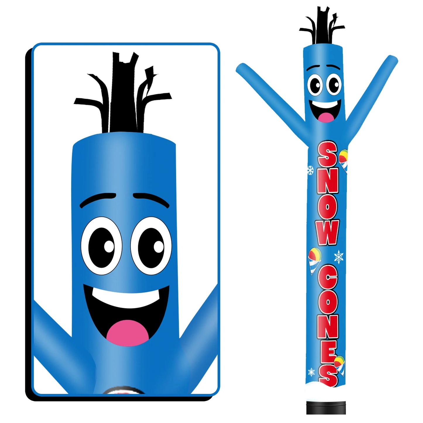 Snowball Tube Theme Air Dancer Inflatable Weird Wave Man for Outdoor Party Festival Digital Printing No Blower Required
