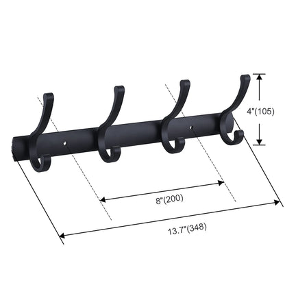 Home Storage Hooks Wall Hooks & Coat Racks Wall Mounted,Mental Black Coat Hanger Wall Mount Towel Hooks for Bathrooms