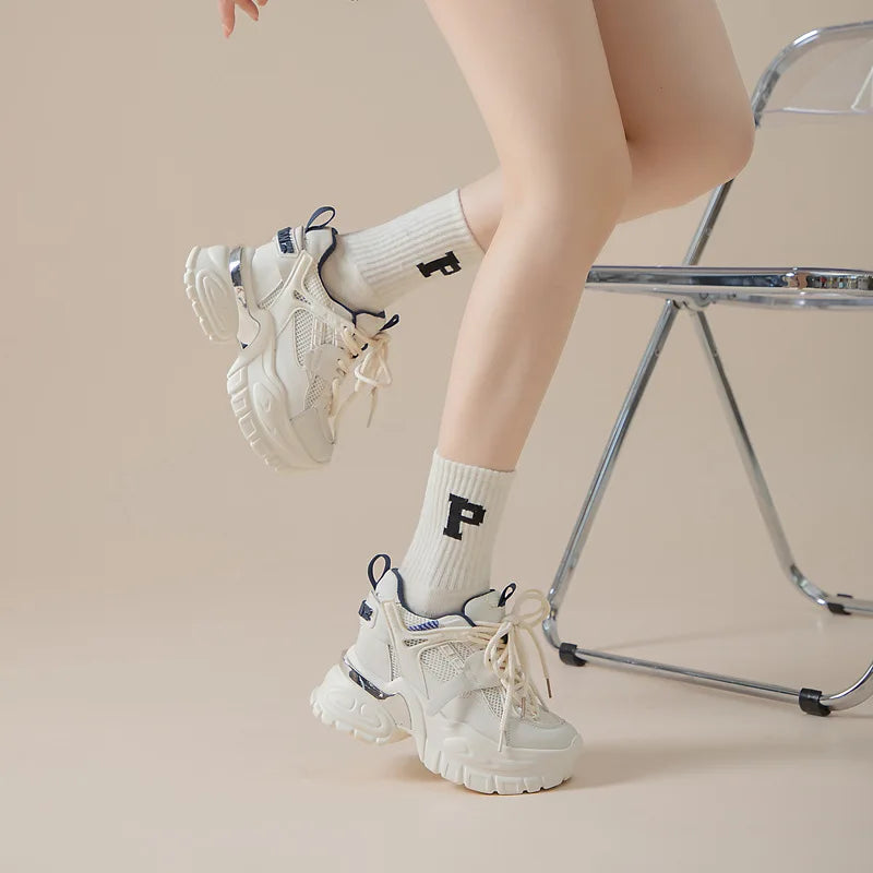 Summer Comfortable 10cm Height Increasing Wedges Shoes Ladies Women High Heel Sneakers Women Shoes