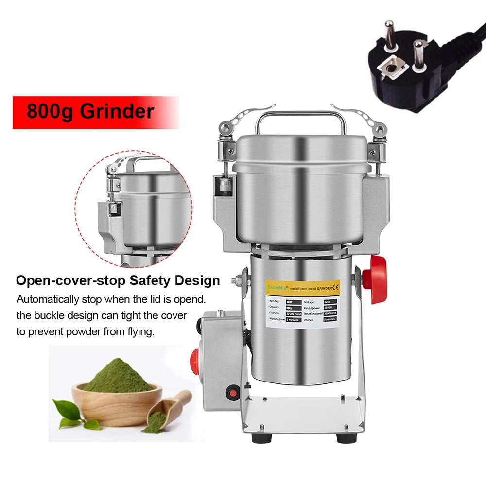 BioloMix 800g 700g Grains Spices Herbals Cereals Coffee Dry Food Grinder Mill Grinding Machine Gristmill Flour Powder crusher