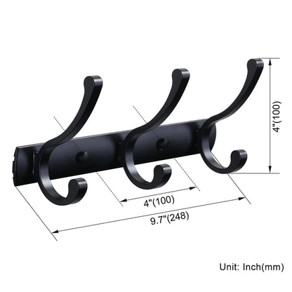 Home Storage Hooks Wall Hooks & Coat Racks Wall Mounted,Mental Black Coat Hanger Wall Mount Towel Hooks for Bathrooms