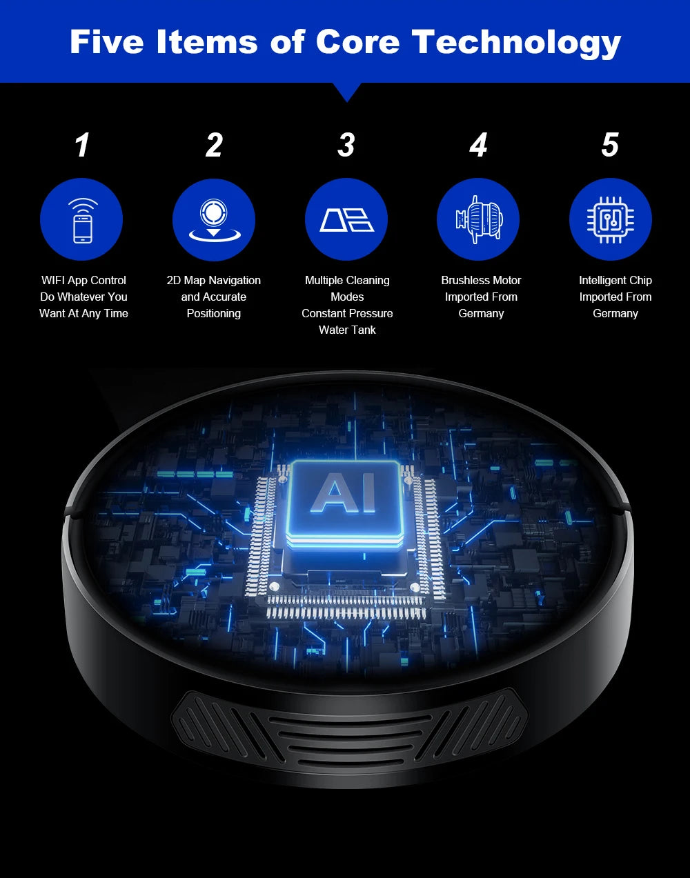 Liectroux M7S Robot Vacuum Cleaner,Smart Dynamic Navigation,4000Pa,Wet Mop,WiFi,Silent,Work with Alexa & Google Home