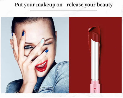 4-Lasting Stick Waterproof Lip Set - Long-Lasting Matte Lipstick with Transparent Finish - Perfect Valentine's Day Gift for Her