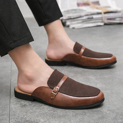 Size 38-48 Fashion Design Comfortable Summer Backless Dress Shoes Men Mules Casual Home Slippers